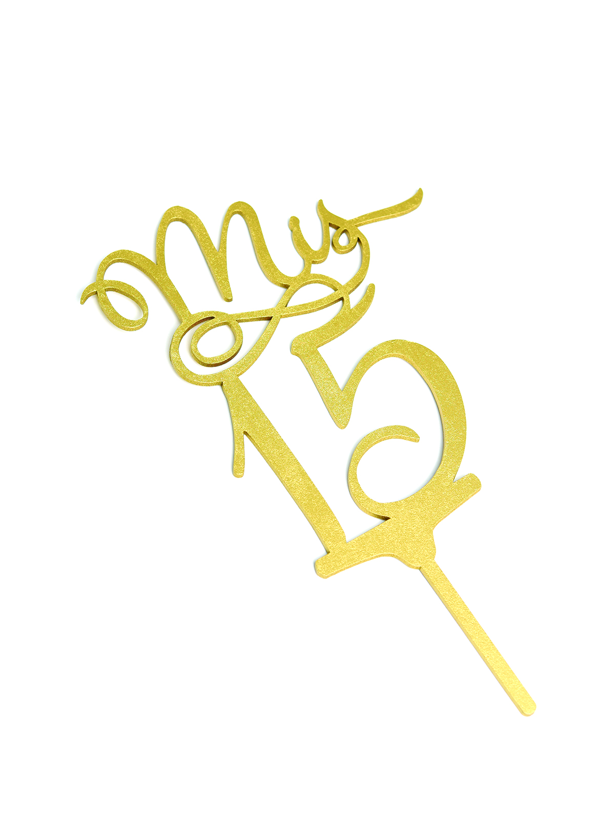 Letrero Pastel Cake Topper 15 Años Gold BdLG-008