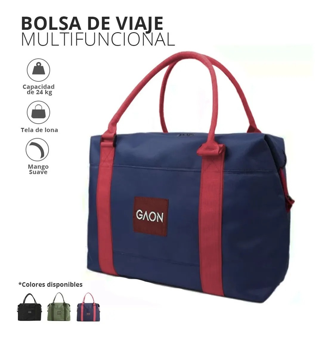Bolsa De Mano Para Viaje o Playa Deportiva Maleta De Lona Gaon