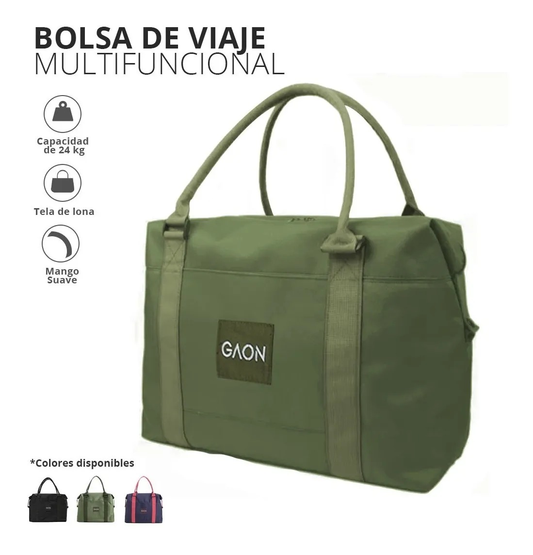 Bolsa Para Viaje o Playa De Mano Deportiva Maleta De Lona Gaon