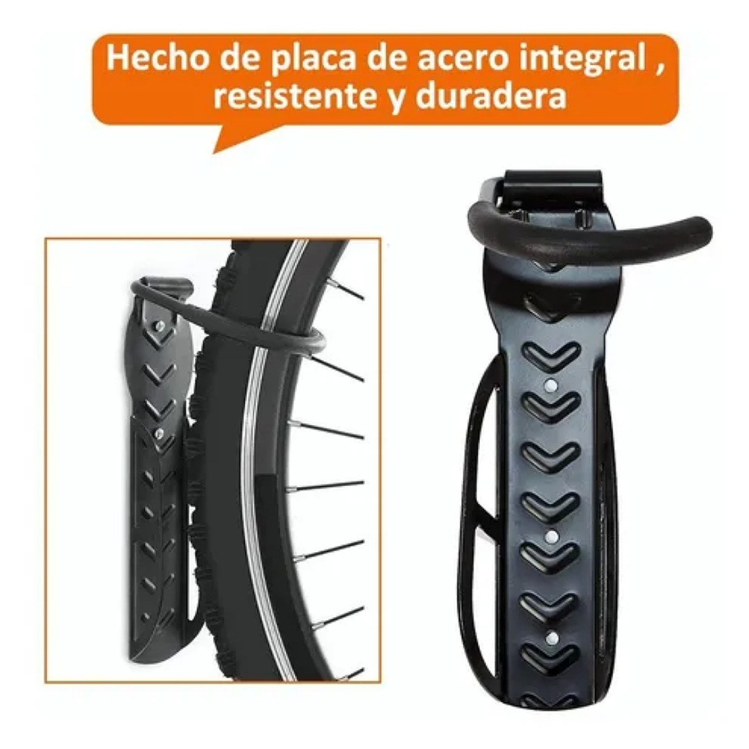 Gancho De Soporte De Pared Para Bicicleta, Negro, 2 Piezas