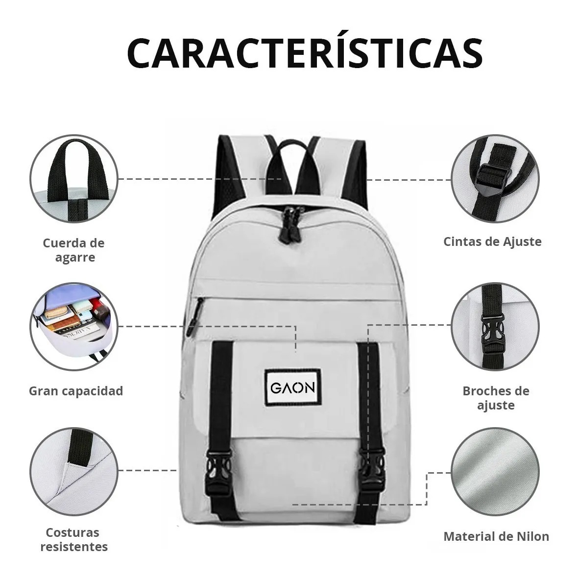 Mochila Escolar Bolsa Lapicera Lonchera Para Hombre Y Mujer