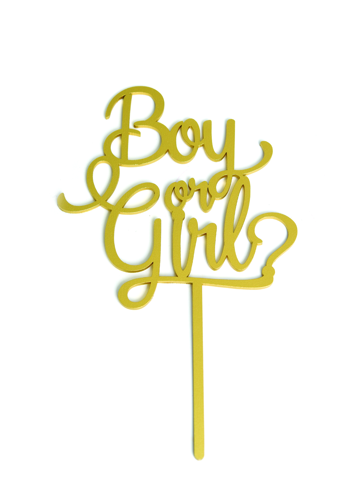 Letrero Pastel Cake Topper Boy Or Girl Gold BdLG-016