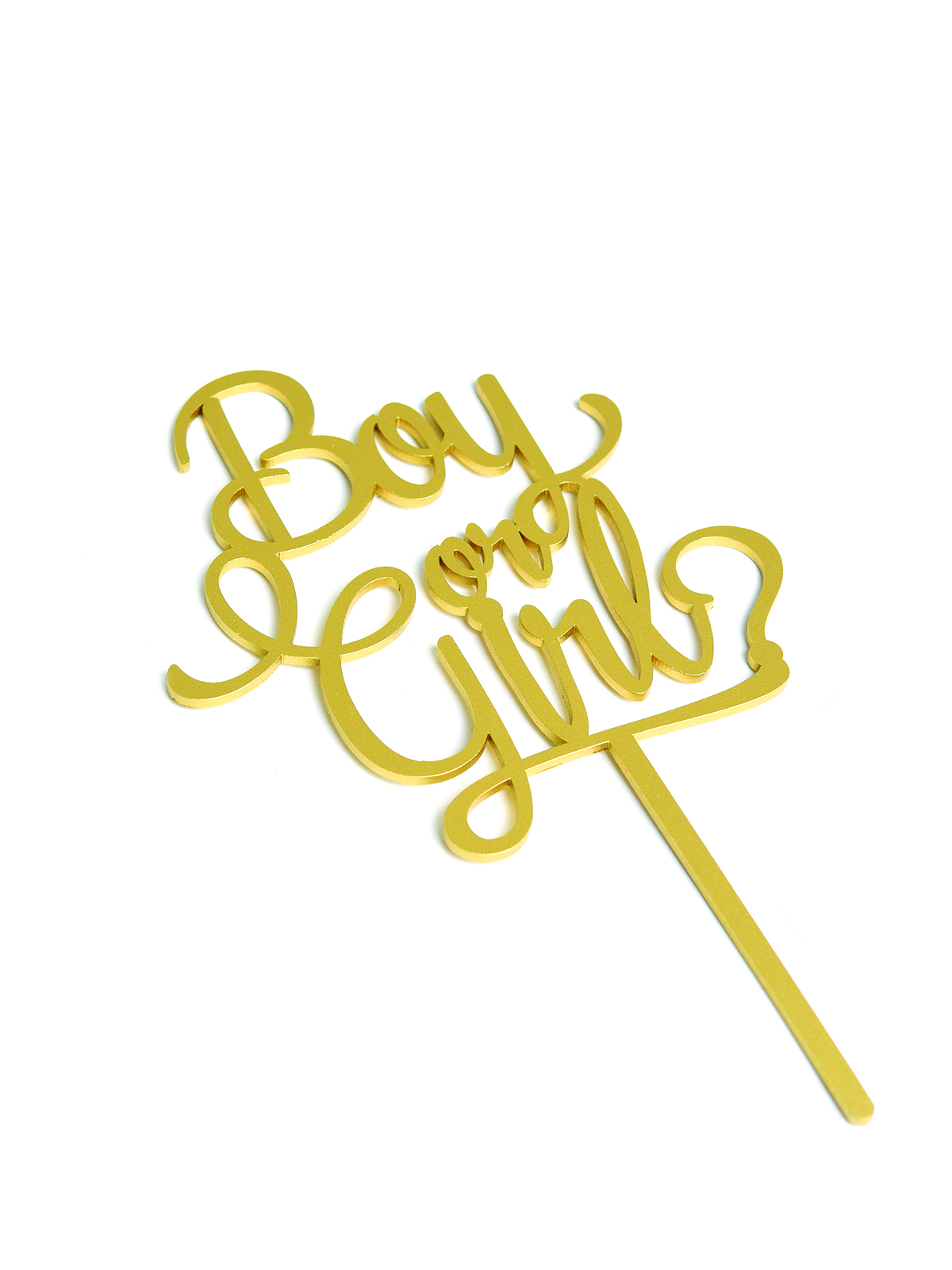 Letrero Pastel Cake Topper Boy Or Girl Gold BdLG-016