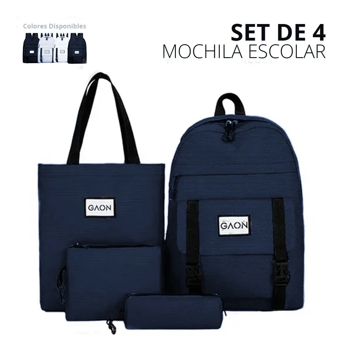 Mochila Bolsa Lapicera y Lonchera Para Mujer y Hombre