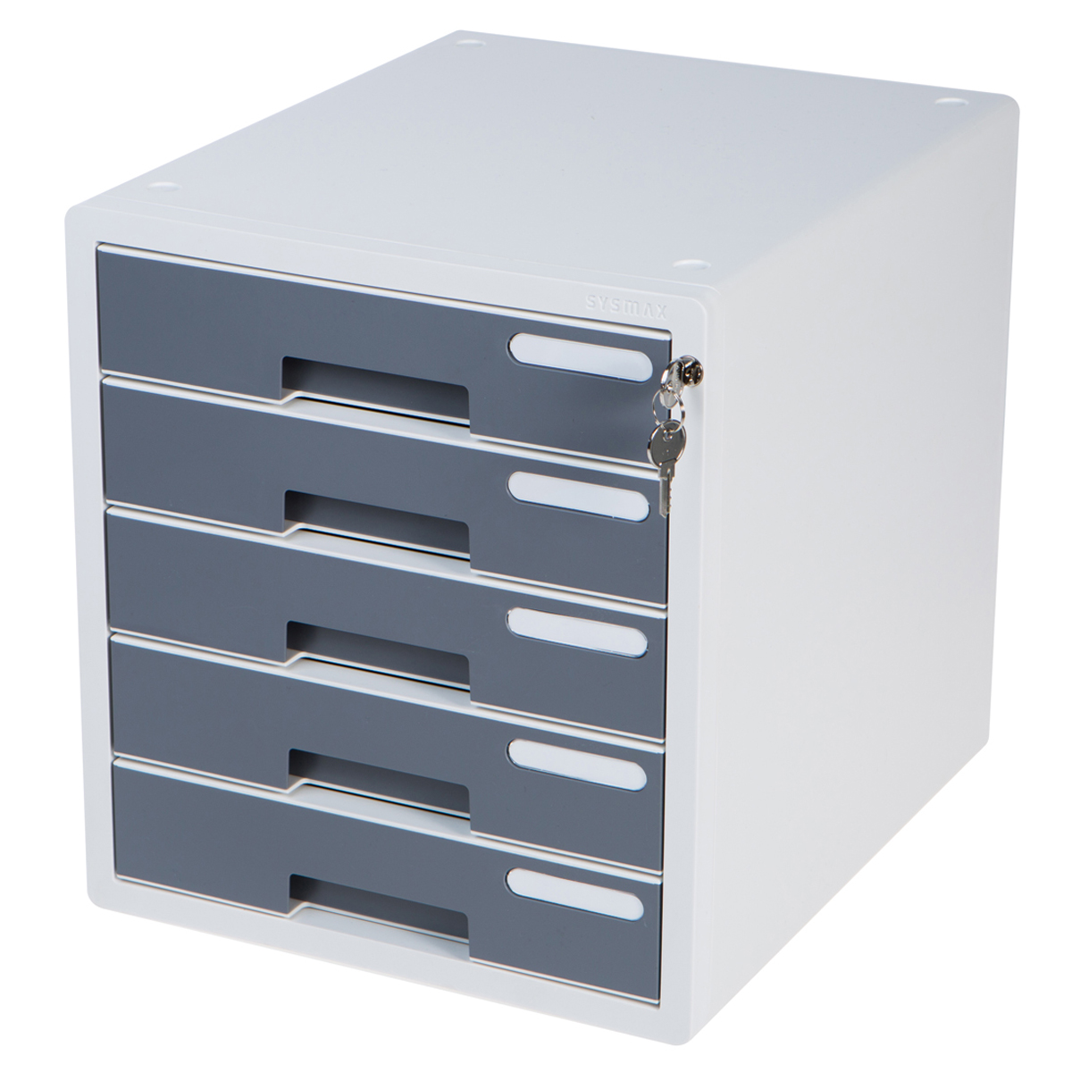 AGBOX Archivero para Escritorio con Cerradura con 5 Cajones Sysmax Gris LTOFF001.