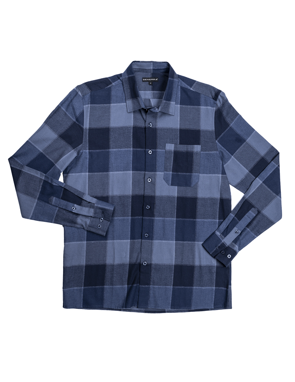 Camisa De Tela De Franela Para Hombre 228207 Generra