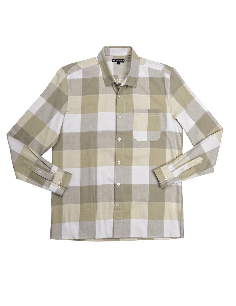 Camisa De Tela De Franela Para Hombre 228207 Generra