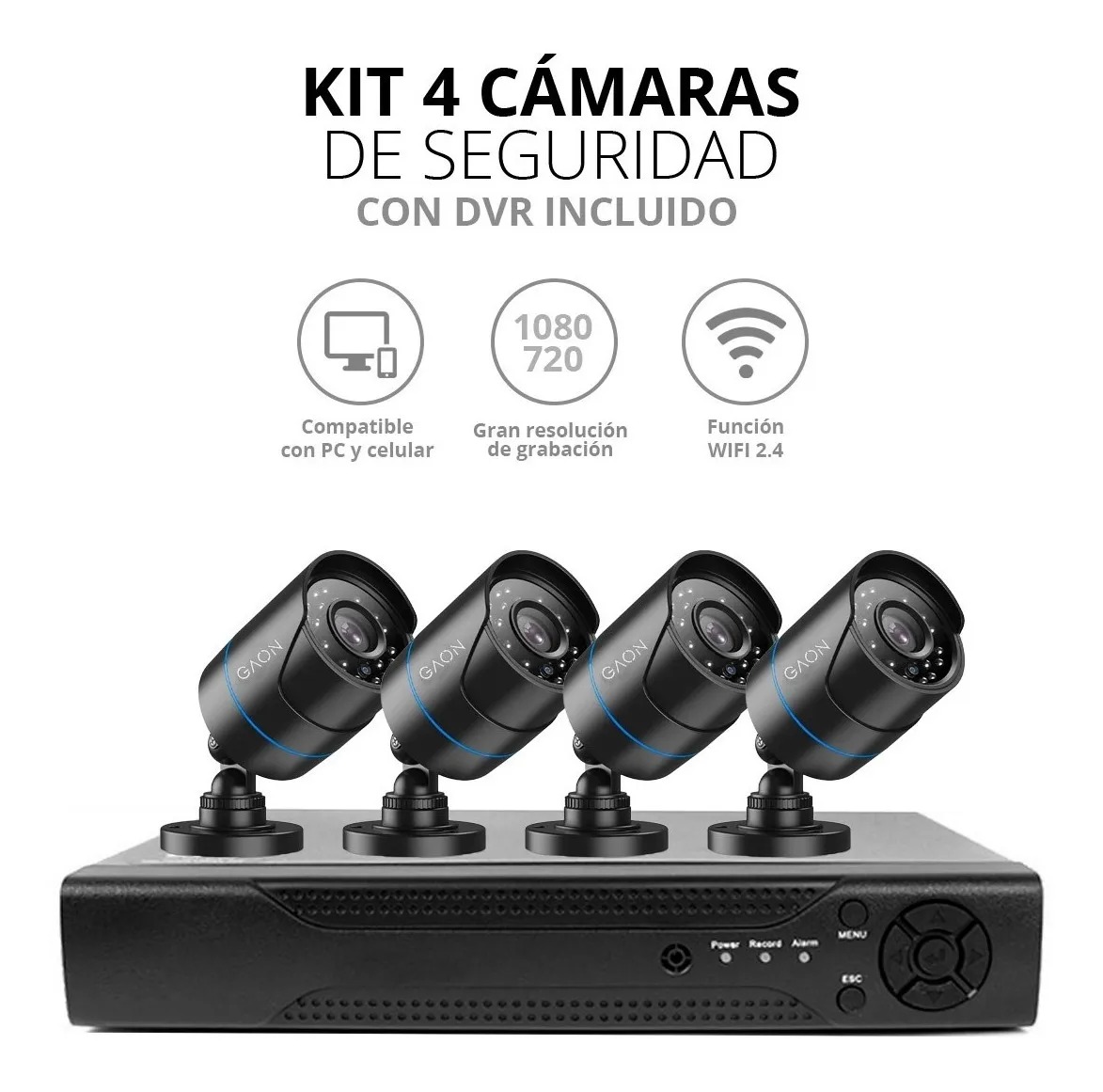 Kit Camaras De Seguridad Circuito Cerrado Dvr Cctv Nvr