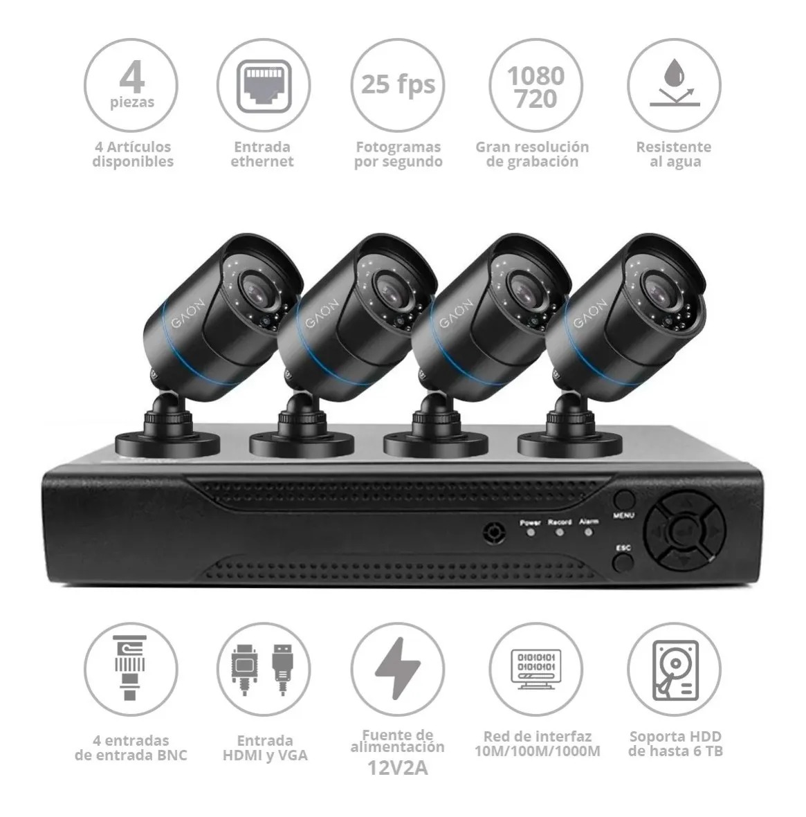 Kit Camaras De Seguridad Circuito Cerrado Dvr Cctv Nvr