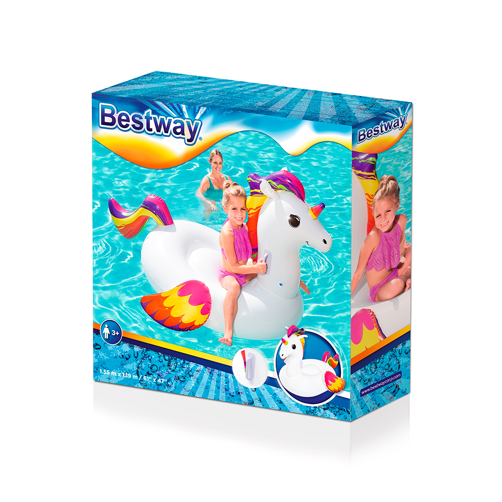 Inflable Montable Bestway Salvavidas Con Forma De Unicornio 150 cm