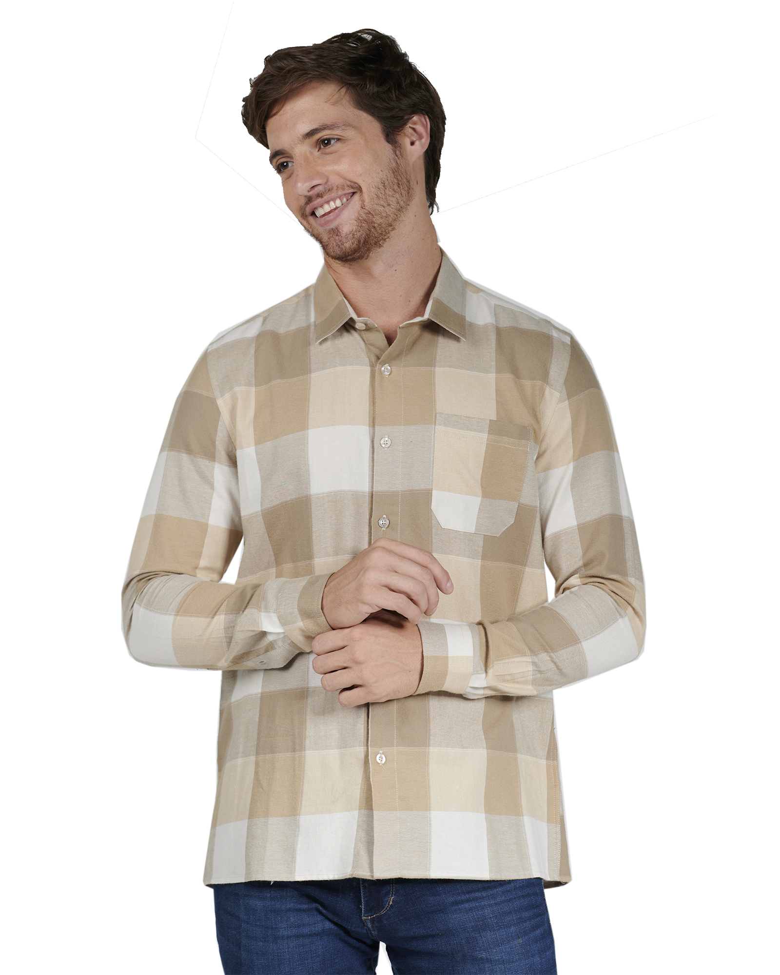Camisa De Tela De Franela Para Hombre 228207 Generra