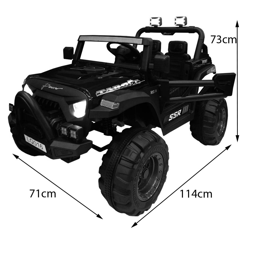 Montable Electrico Camioneta Jeep 12V 2 Motores Traseros a Control Remoto