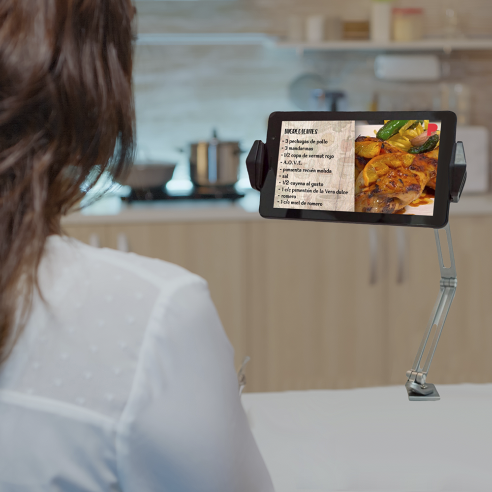 Soporte Metálico c/brazo articulado para Celular o Tablet