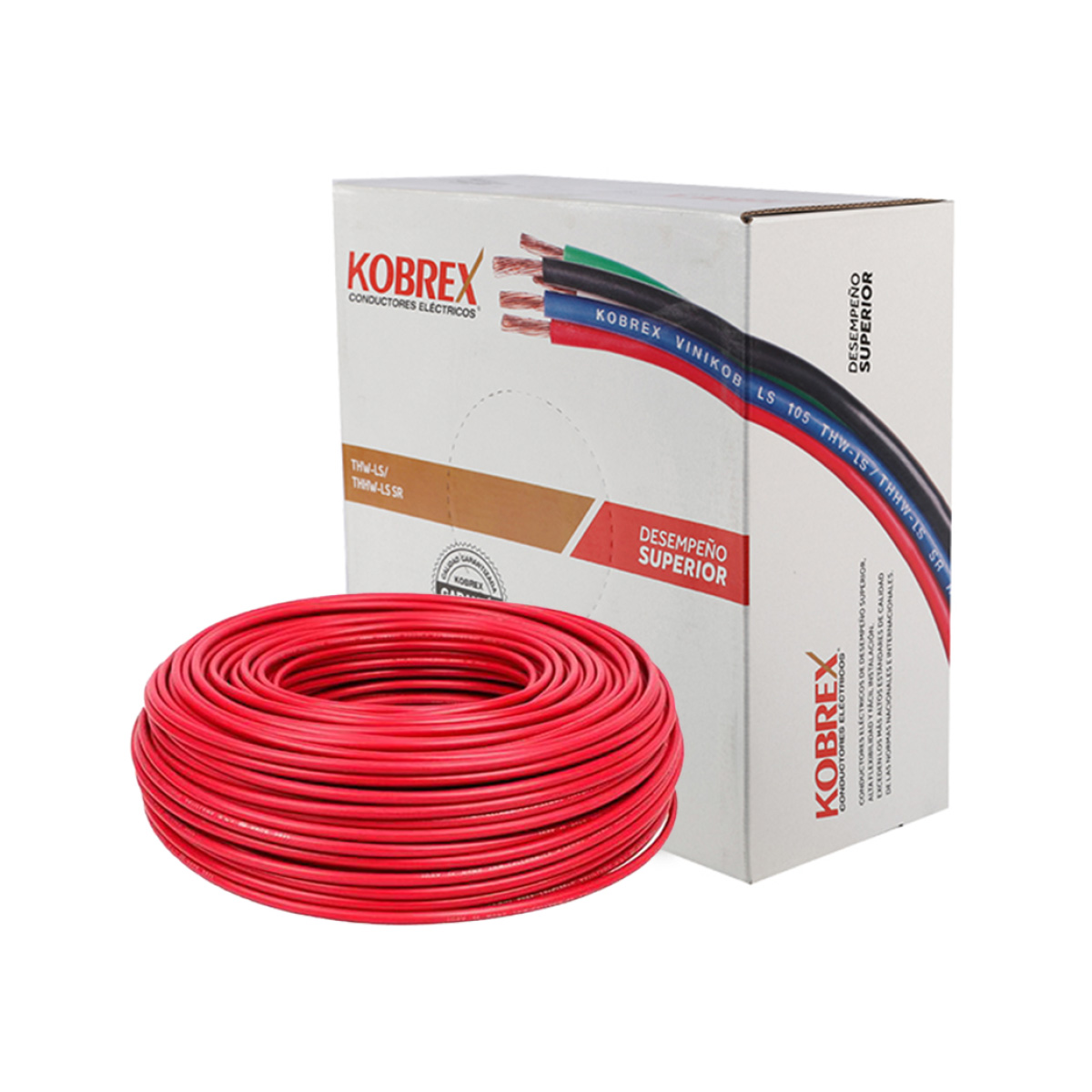 Caja 100 Mts, Cable rojo, THW, Cal 8, AWG, 100% COBRE KOBREX