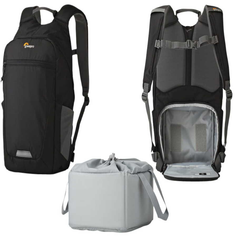 Mochila Lowepro Photo Hatchback BP 150 AW II Negro y Gris