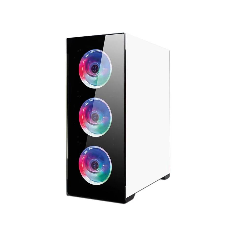 Gabinete Balam Rush THINOS, Torre, ATX/EATX/Micro ATX/Mini-ITX, USB 2.0/3.0, sin Fuente, Negro/Blanco