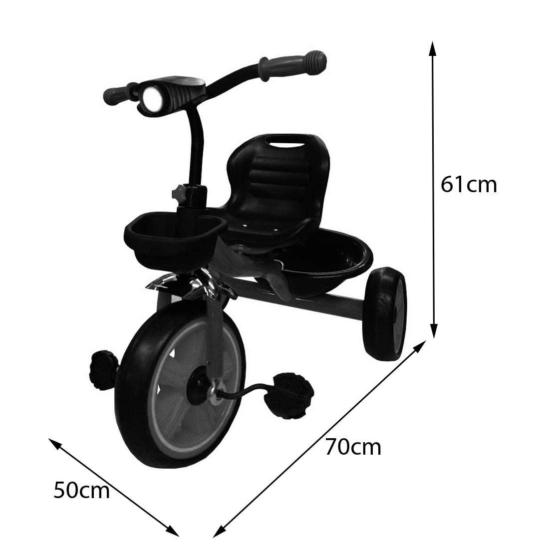 Triciclo Metalico Infantil Sencillo con Luz y Sonido