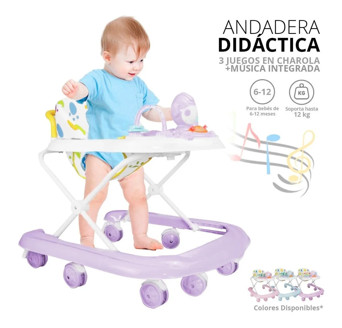 Andadera De Bebe Interactiva Musical Pleglable