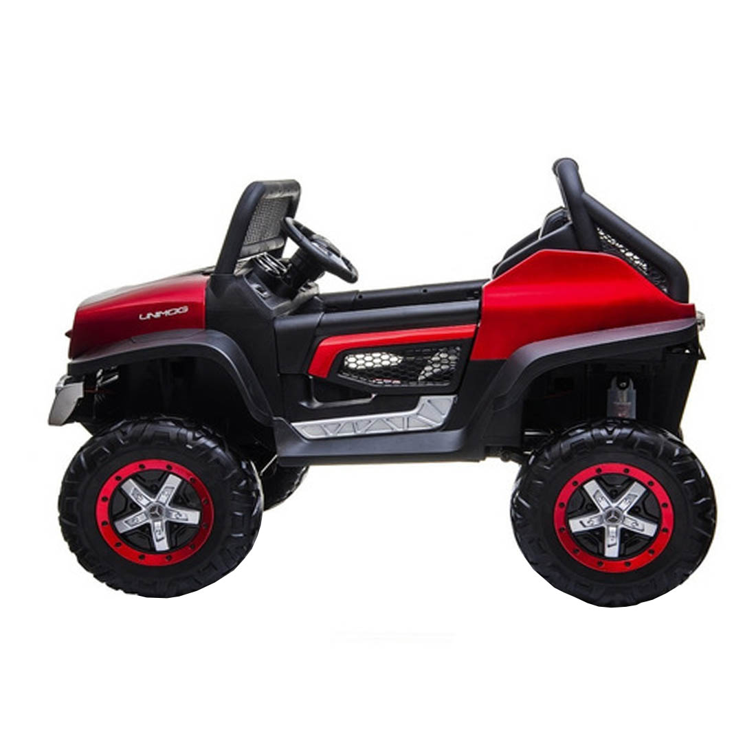 Montable Electrico Infantil Razer Unimog 4X4 12V a Control Remoto Rojo Metalico
