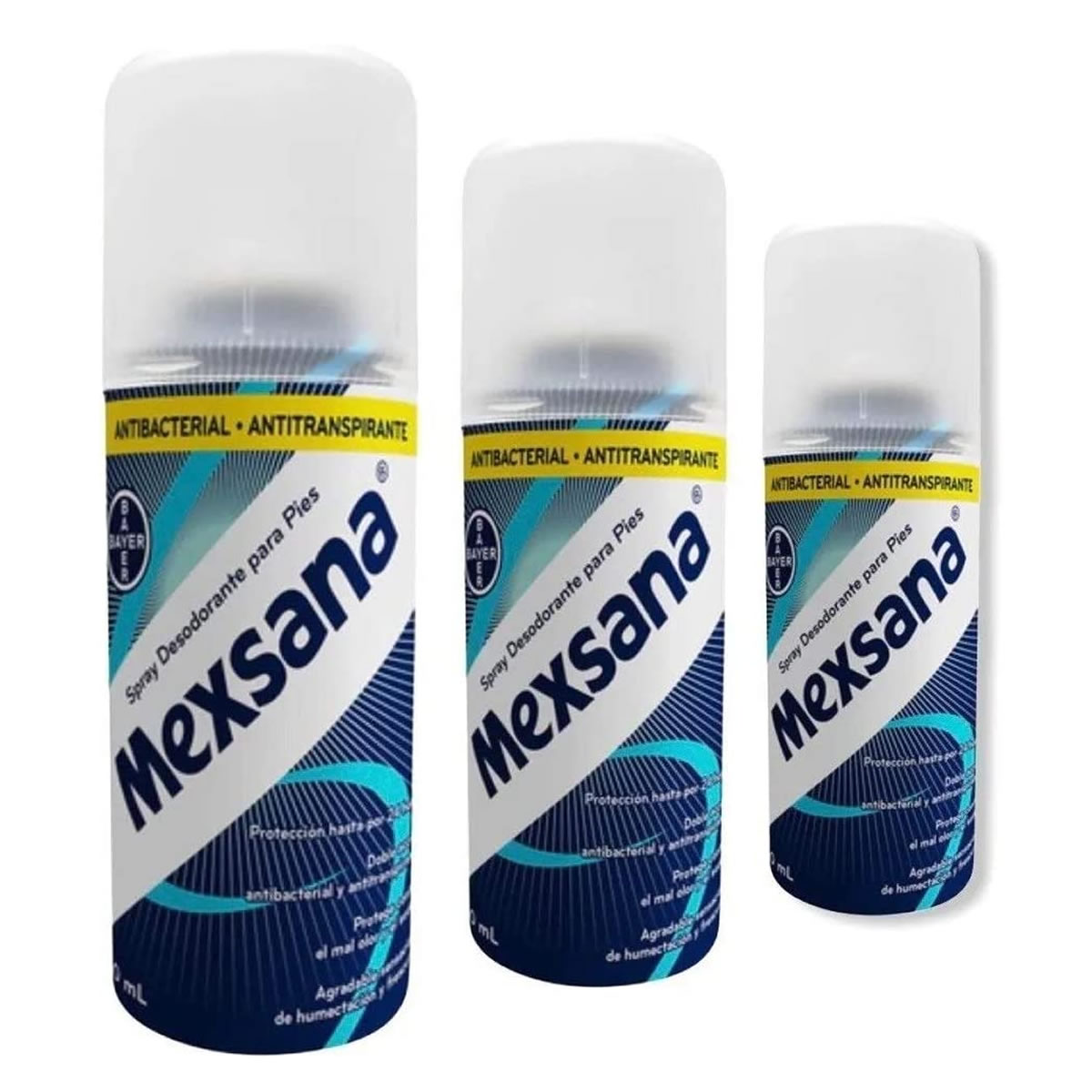 Talco Spray Para Pies Paquete 3 Piezas Mexsana 659437 CST