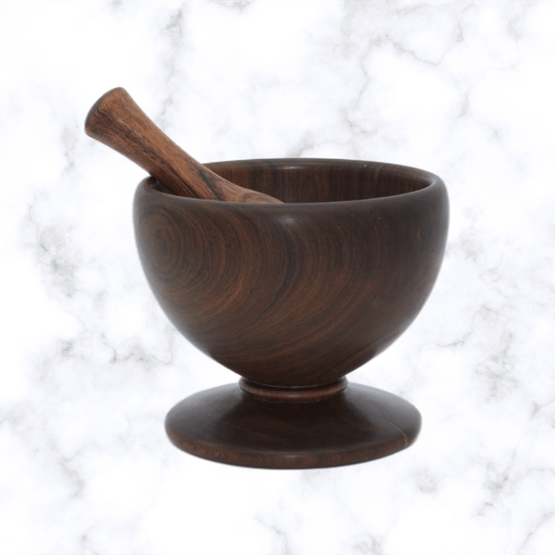 MORTERO ARTESANAL DE MADERA HECHO A MANO PARA SALSAS CASERAS O DECORACIÓN