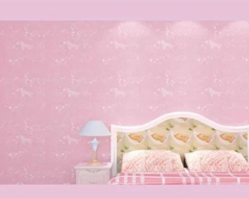 Papel Tapiz Adherible Rosa Animales Infantil 10m X 45cm