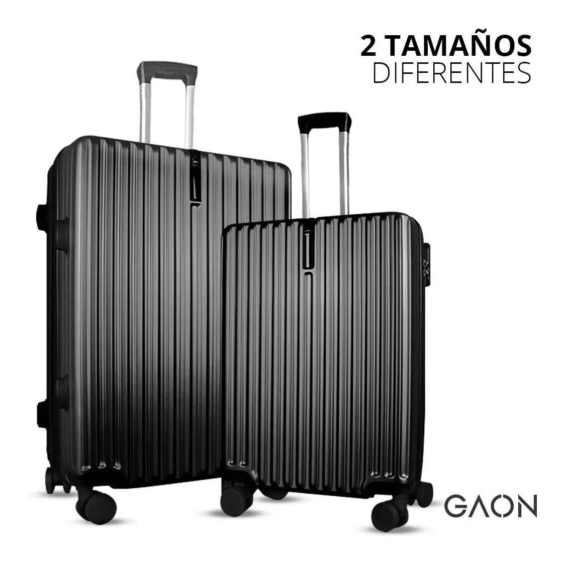 Set 2 Maletas De Viaje Con Ruedas Candado Antirrobo Negro