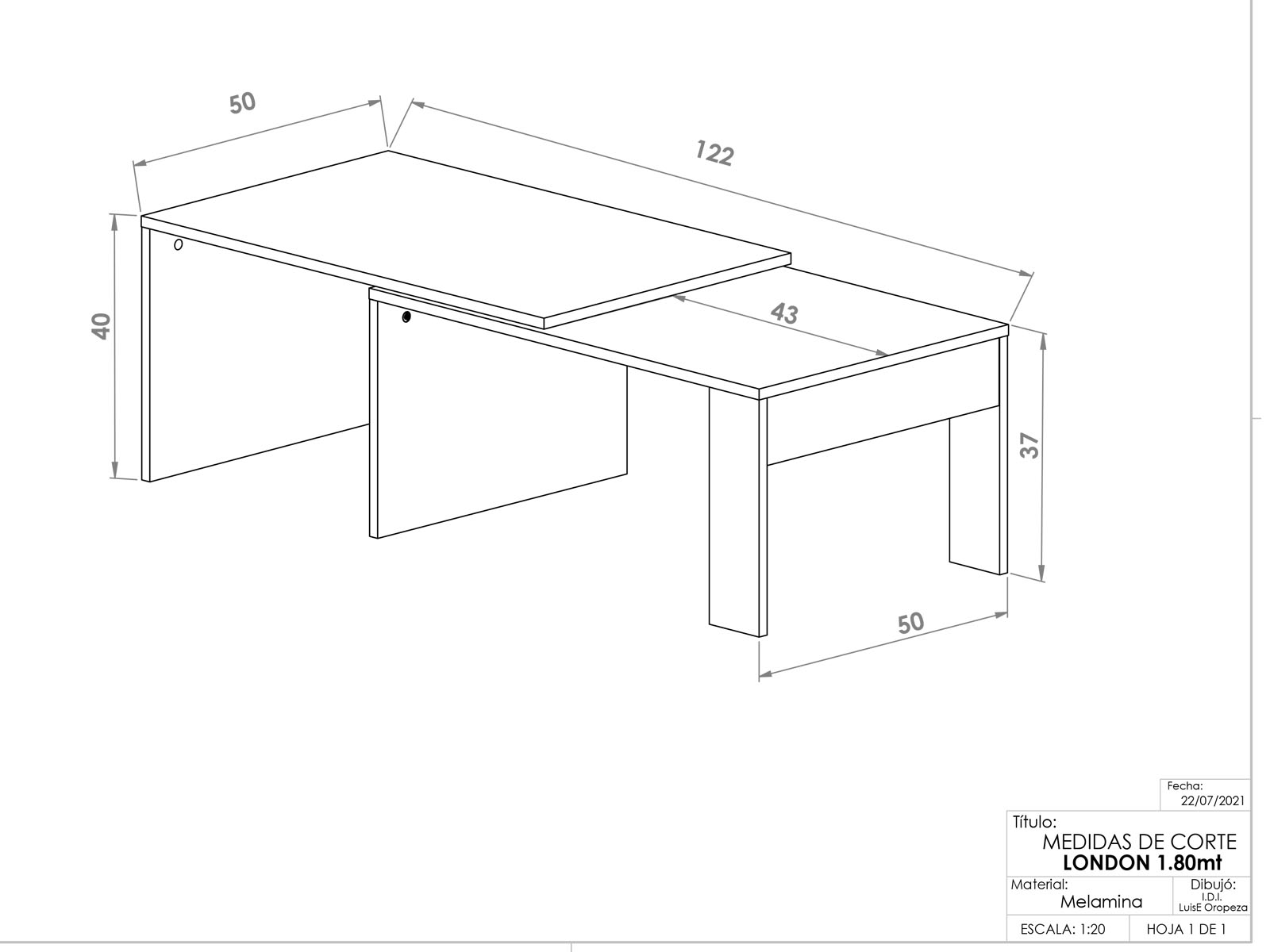 Mesa de Centro Barceló Roble Gris