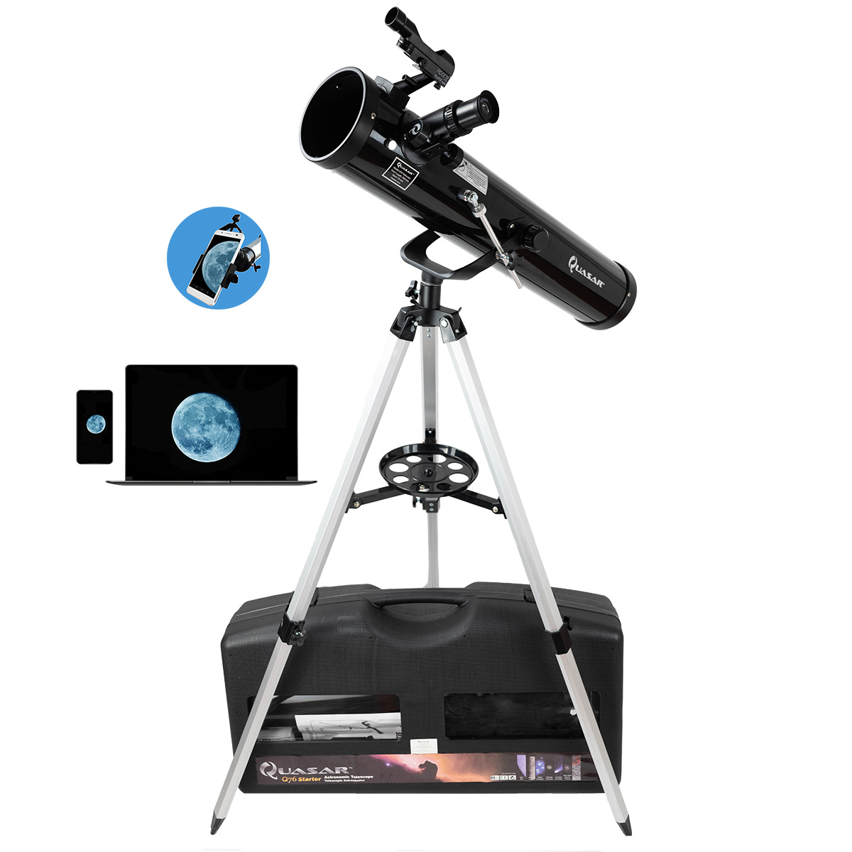 Telescopio Quasar Starter Q76 525x Con Cámara