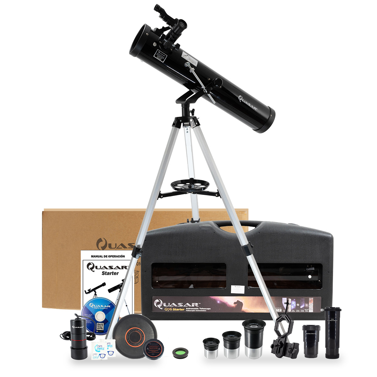 Telescopio Quasar Starter Q76 525x Con Cámara