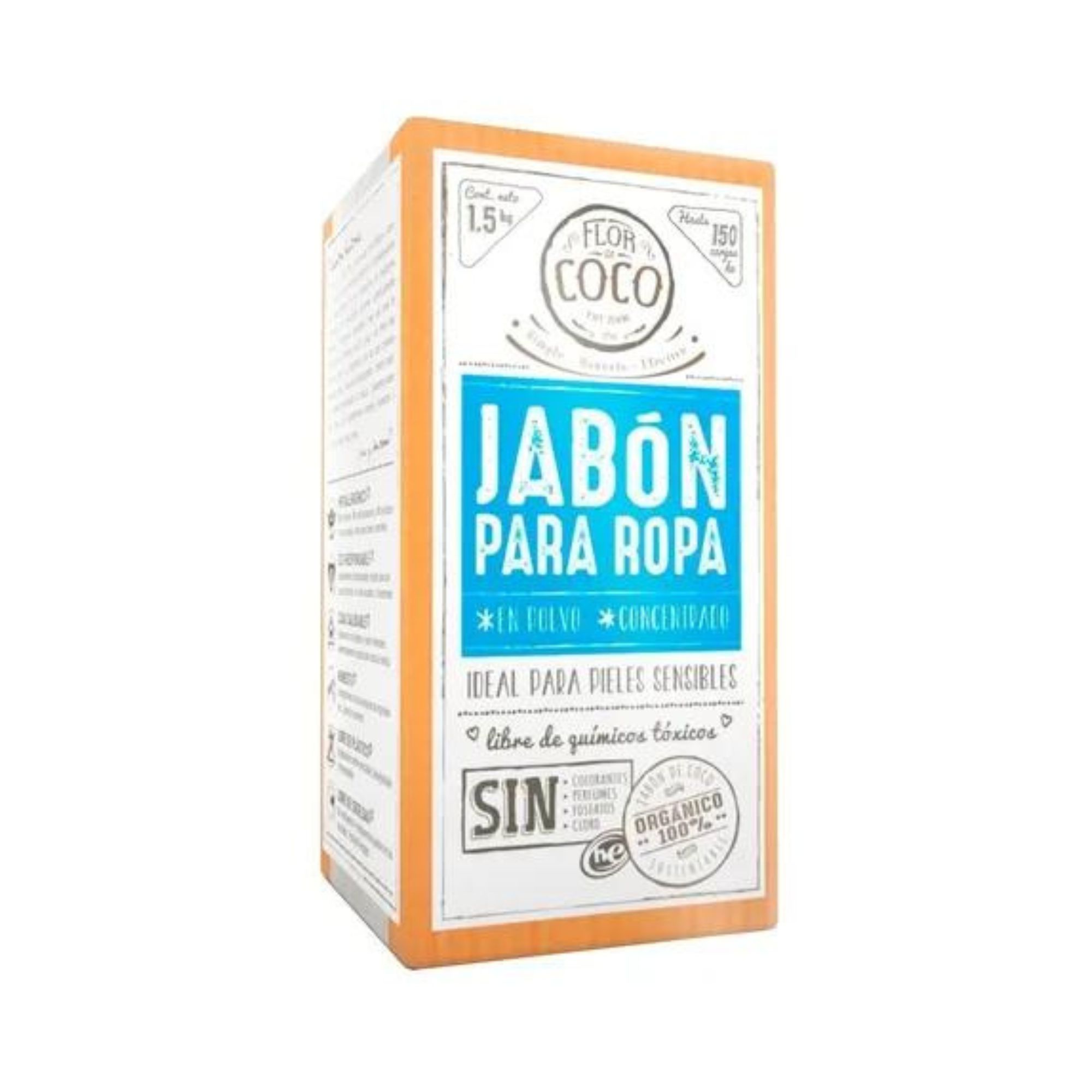 Jabón De Ropa Polvo 1.5 Kg Flor De Coco Concentrado Orgánico