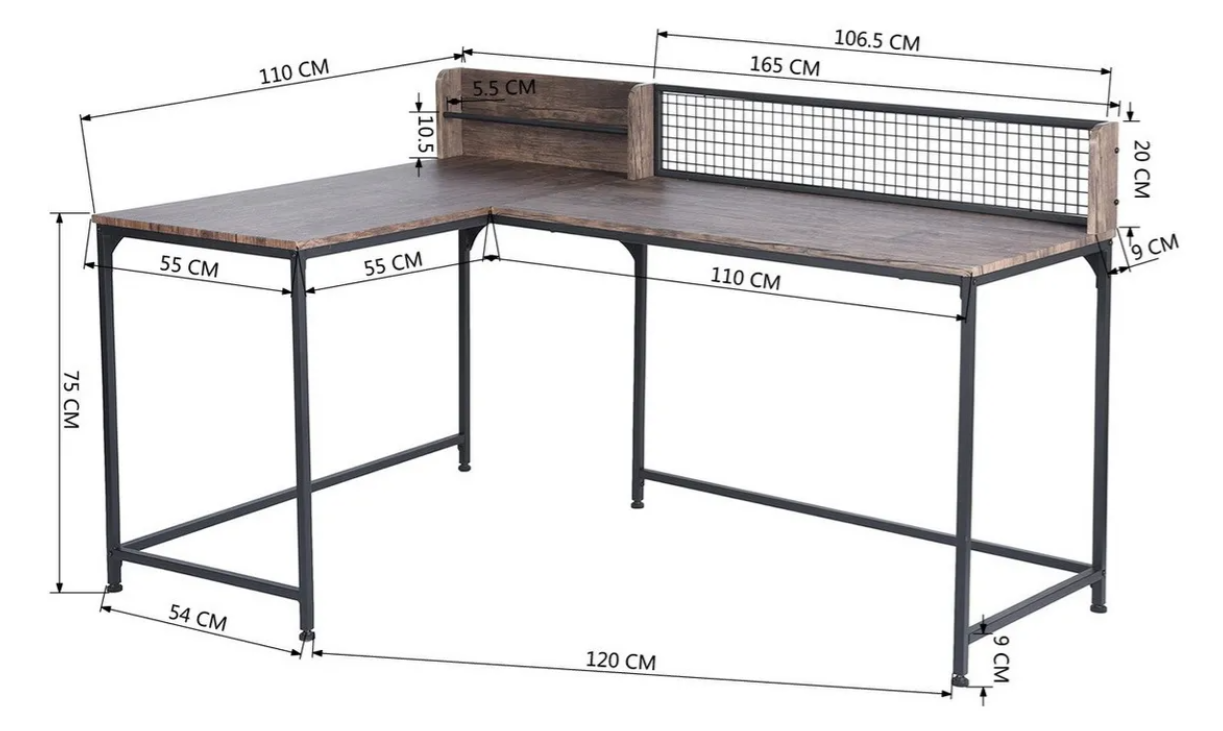 FurnitureR Escritorio de Gamer Forma de L ROGER B