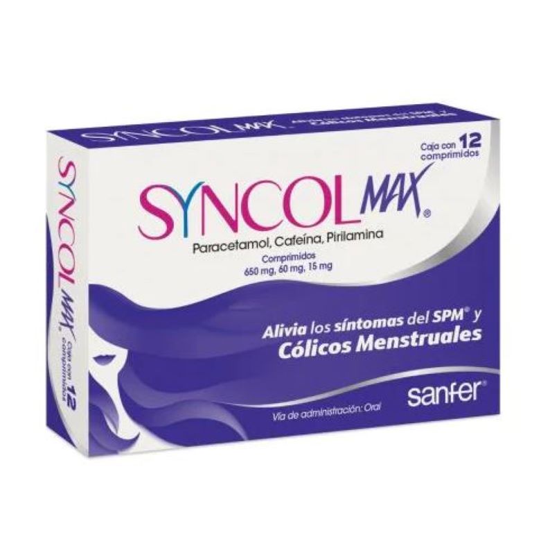 Comprimidos Syncol Max 575848 650/60/15 Mg Colico Menstrual