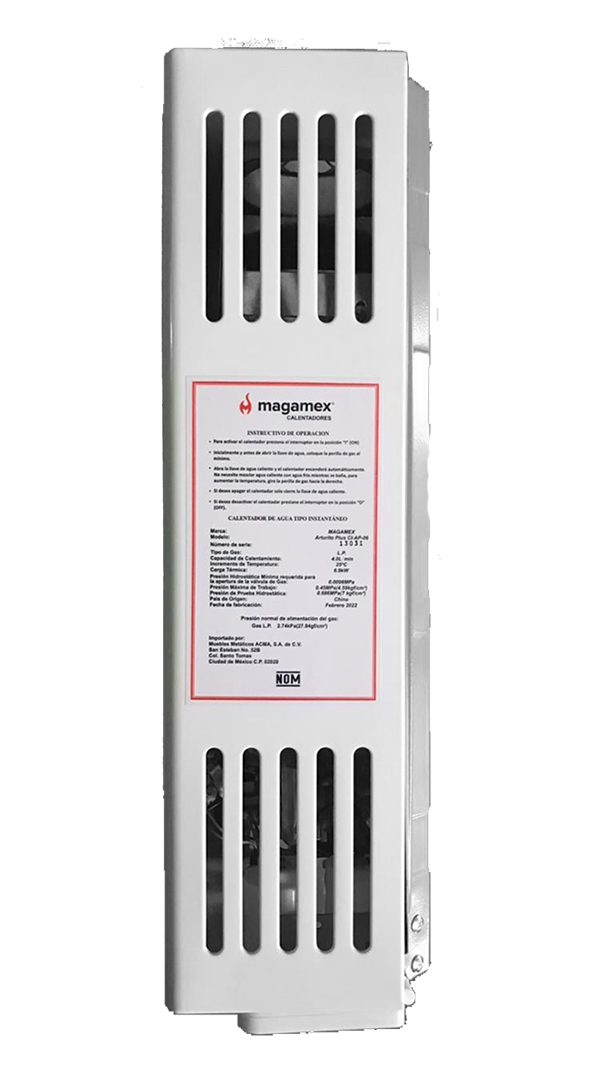 Calentador Instantaneo Magamex de GAS NATURAL a 10 Litros por Minuto Para Un Servicio Arturito Instantaneo CI-AP-10N. Boiler