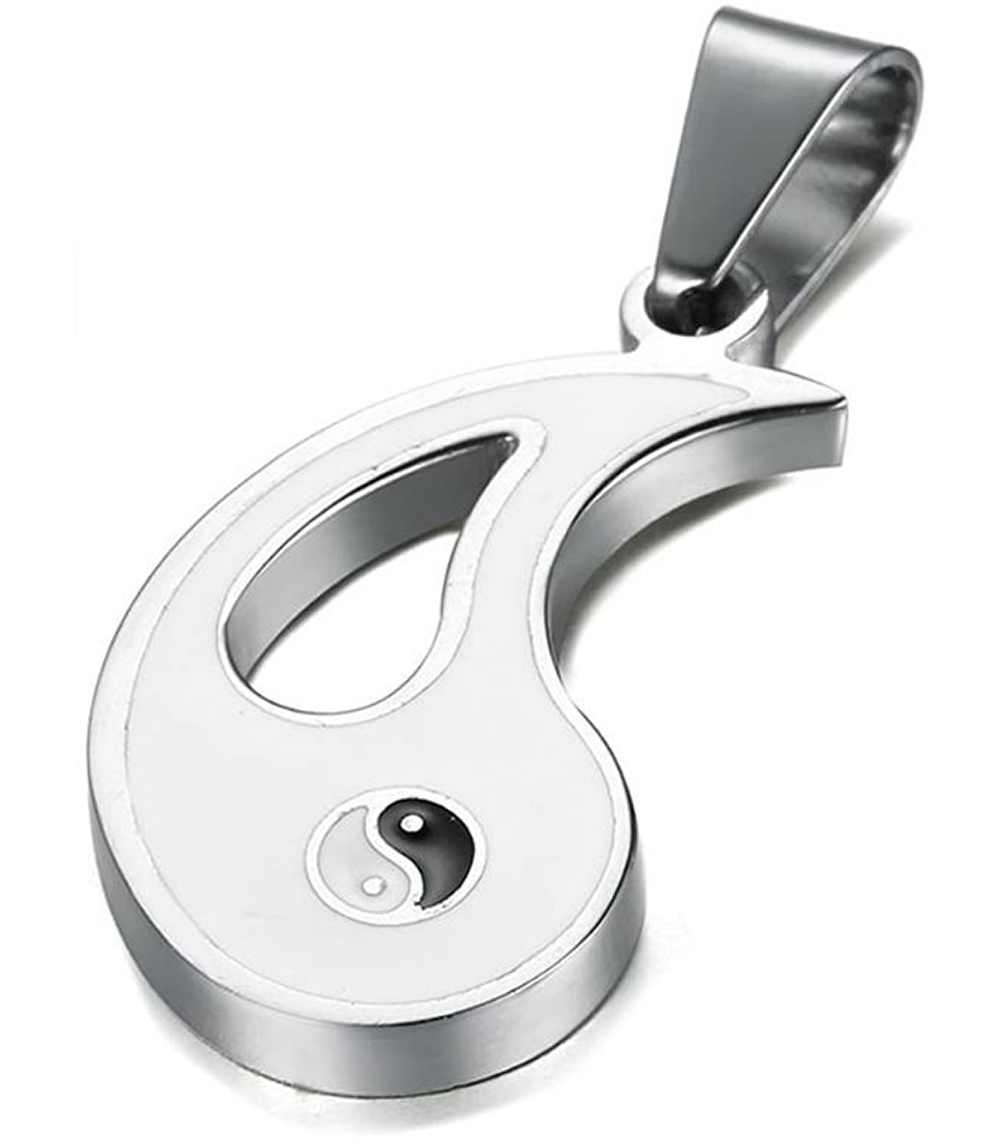 MADIOLA. Collar yin yang básico, collar pareja enamorados, amistad blanco y negro opuestos. Ying Yang