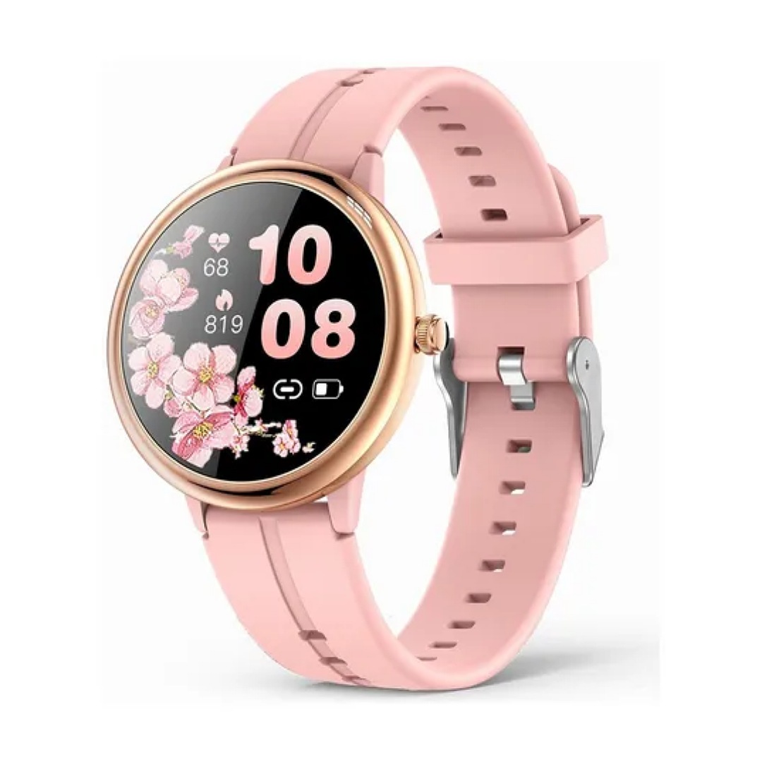 Reloj Inteligente Redondo 2023 Para Mujer, Reloj Inteligente Color De La  Caja Mesh Belt Pink