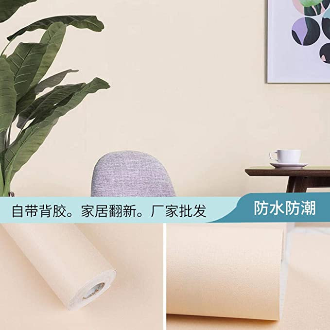 Papel Tapiz Adherible Textura Beige Solido 10m X 45cm