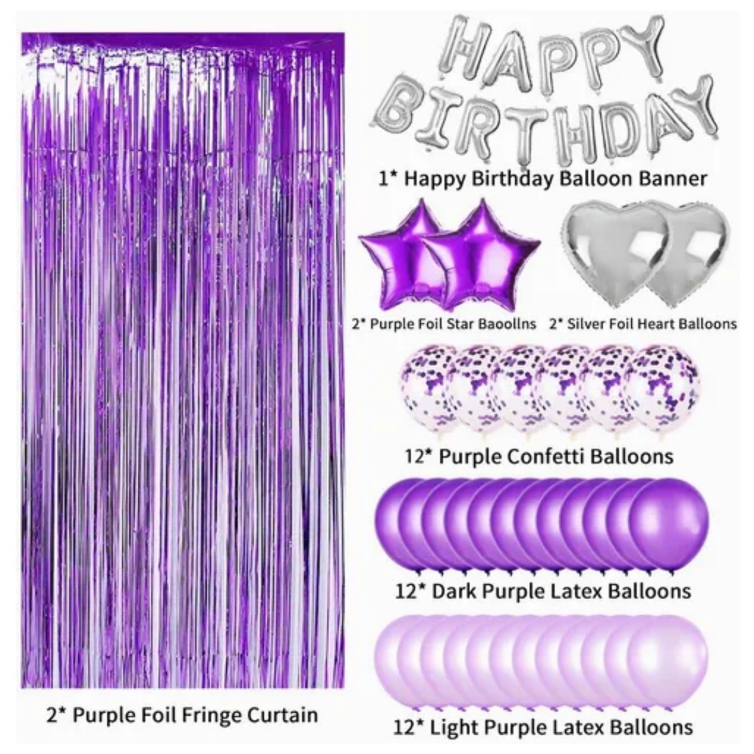 Kit Decoración Globos Metálicos Para Cortina De Cumpleaños