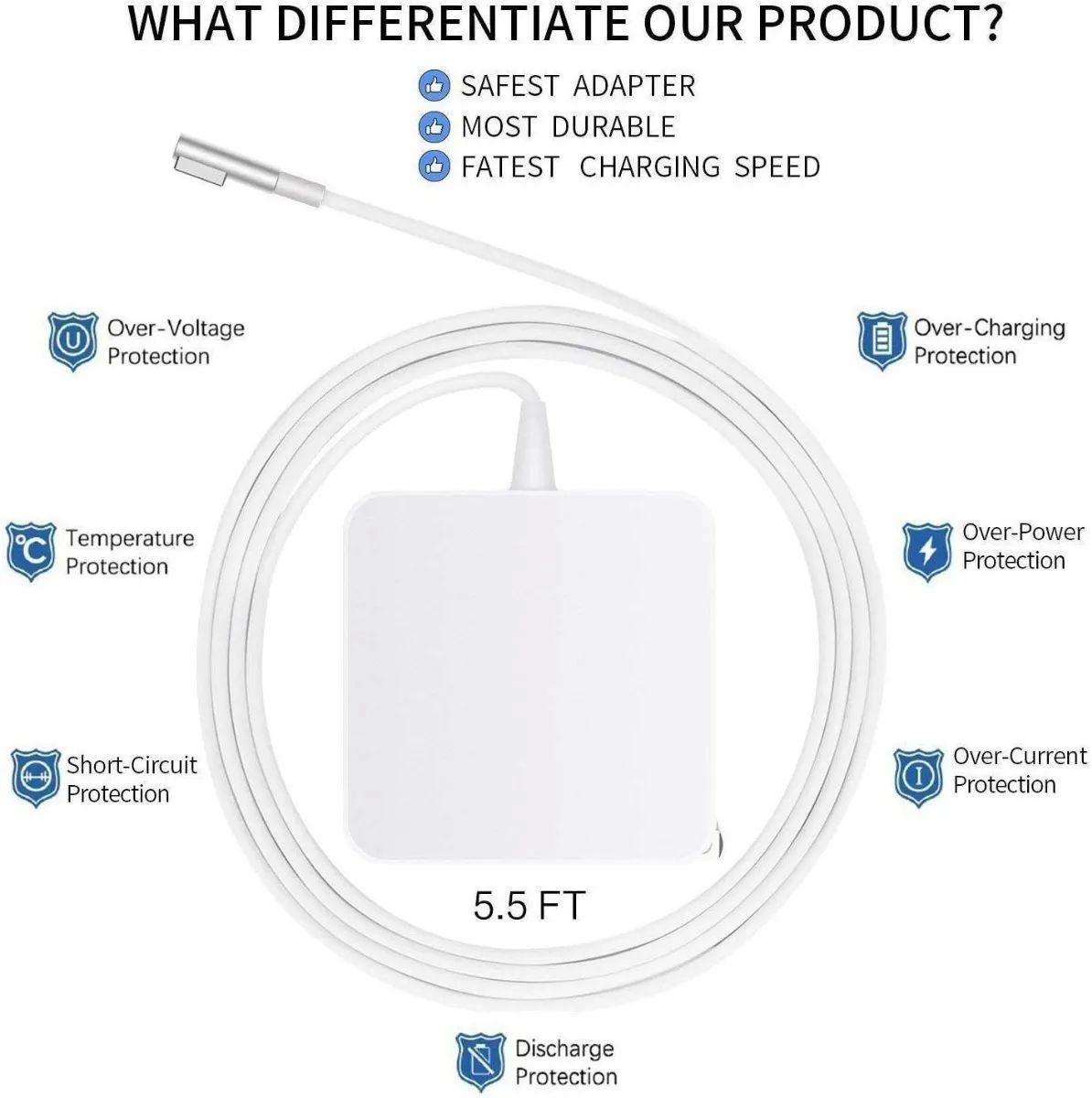 Cargador Magsafe 45w L-tip Compatible Macbook Air 11/13 Inch