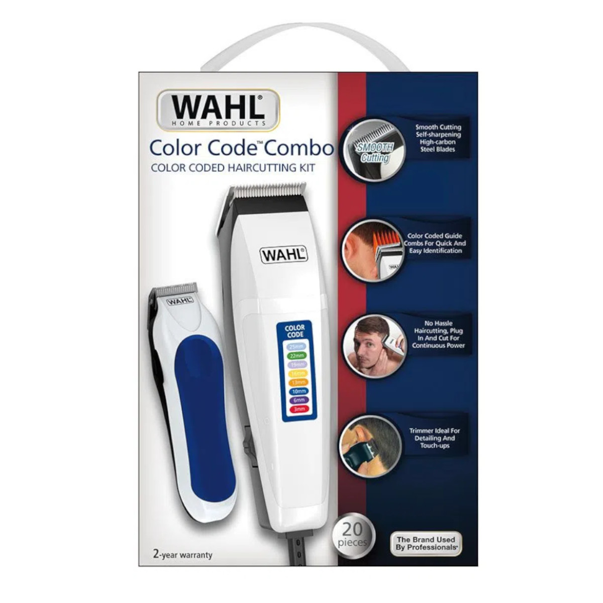 Cortadora de cabello wahl color pro azul 20 online piezas