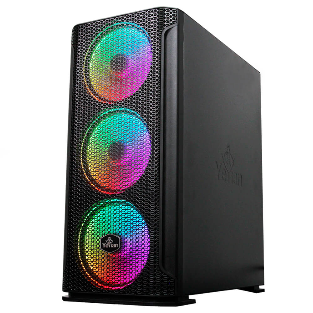 Gabinete Yeyian Hollow 2500, Midi Tower, Atx/eatx/itx/micro Atx, Usb 3.2, Sin Fuente, Negro