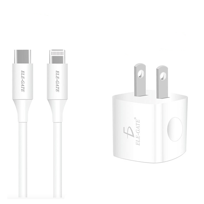 Kit Cargador y Cable Iphone De Carga Rapida Pd Tipo C Lightning Usb 20w