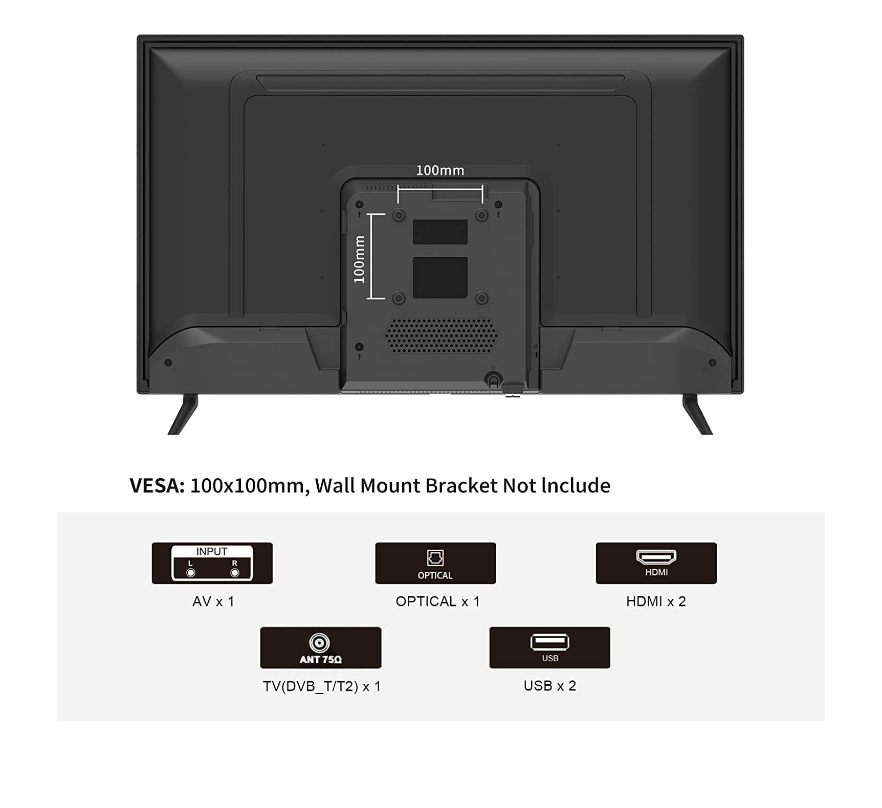 Pantalla Sansui 32 Pulgadas HD LED TV Basica SMX32T1H