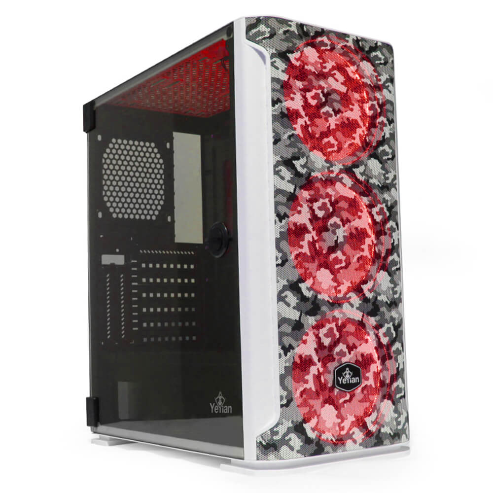 Gabinete Yeyian Hollow 2500, Midi-Tower, ATX/EATX/ITX/Micro ATX, USB 3.0, sin Fuente, Negro/Blanco