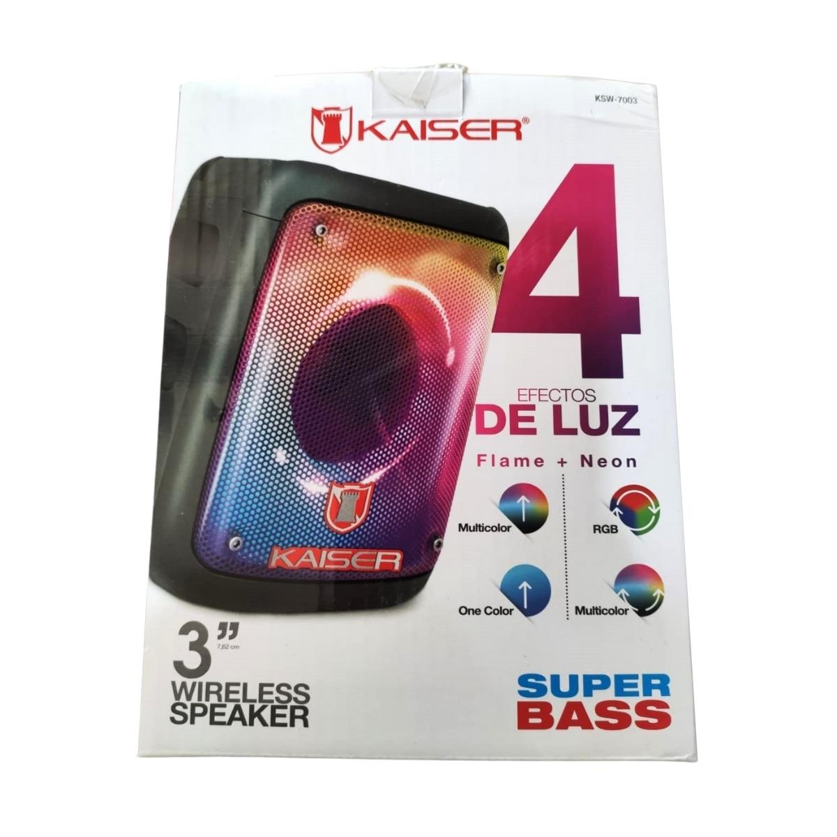Bocina Kaiser KSW-7003 De 3 Pulgadas Con 4 Efectos De Luz - Negro