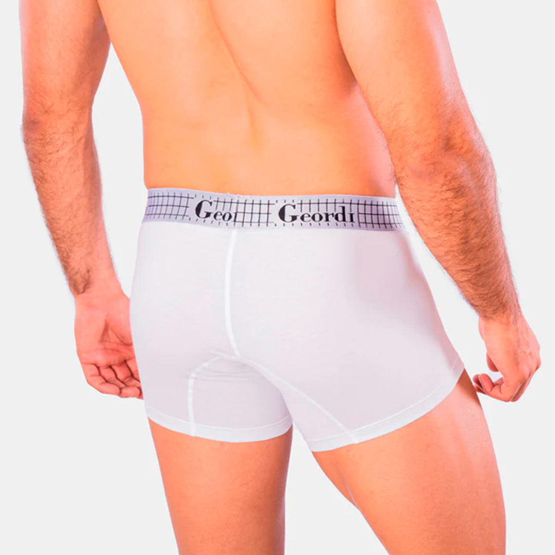 3 Pack Boxer Skiny Para Caballero Ropa Interior Caballero, Boxers Para Hombres, Boxer Algodón Corto Para Hombre, Set de 3 Piezas Boxers, Tripack de Boxer Blanco y Azul