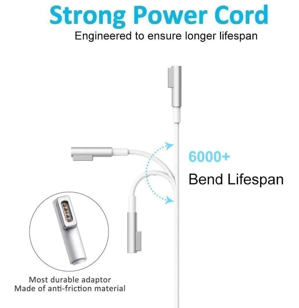 Cargador Compatible con MacBook Pro 60W, entrada tipo L.