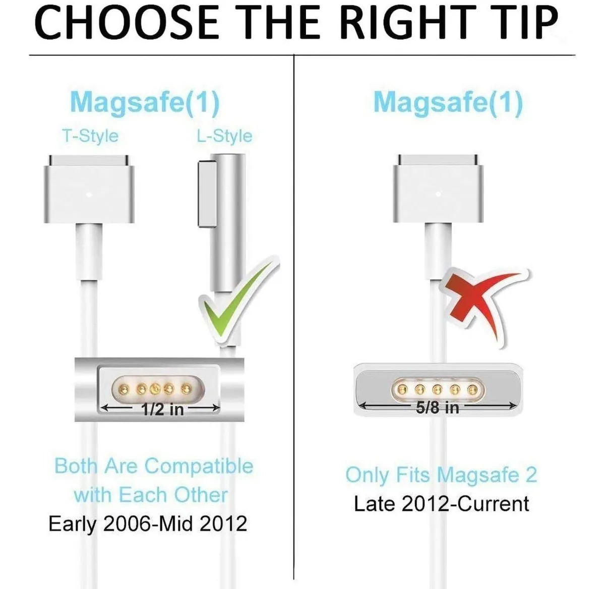 Cargador Compatible con MacBook Pro 60W, entrada tipo L.