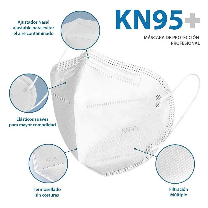 Cubrebocas Kn95 Tapabocas 100 Pz Mascarilla 5 Capas