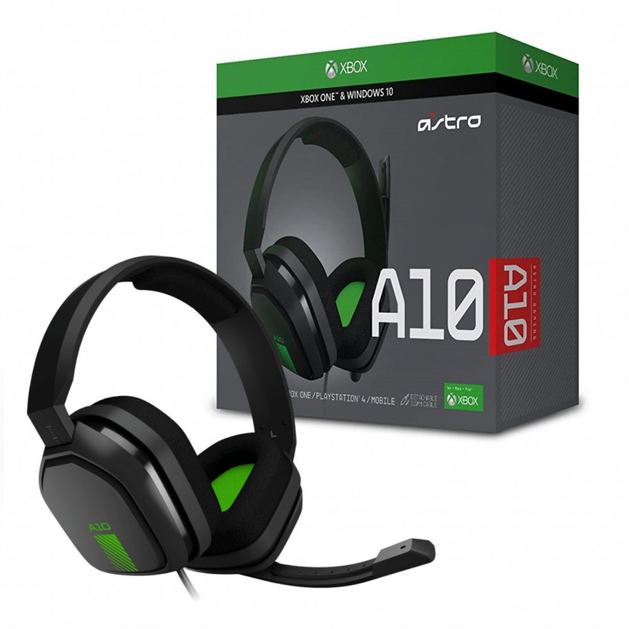 Diadema Gamer Astro A10 Plus + Mixamp Alambrica para Xbox One Negro/Verde